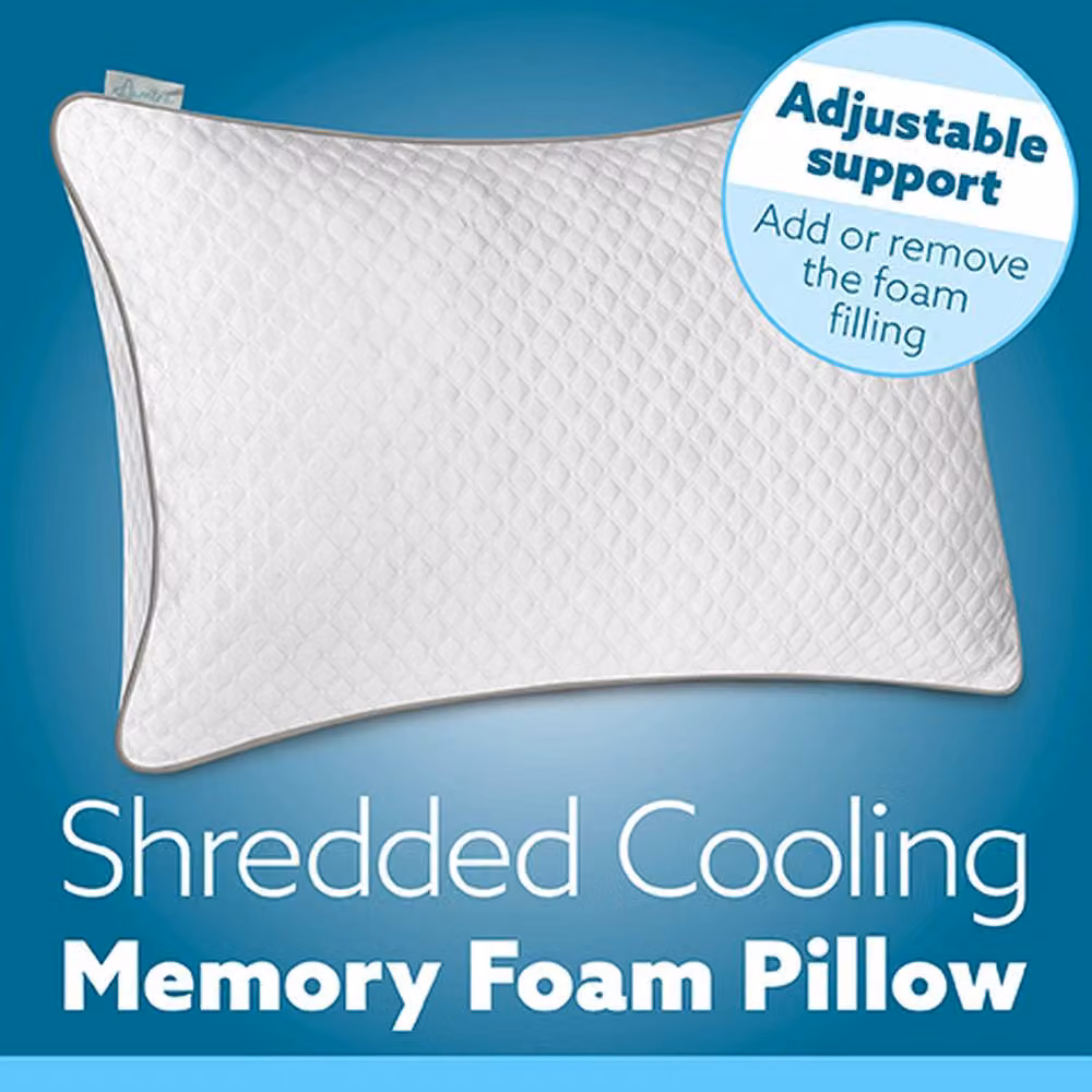 Aamira Cooling Memory Foam Orthopaedic Pillow, White, W: 70 cm x D: 45 cm x H: 18 cm – 7