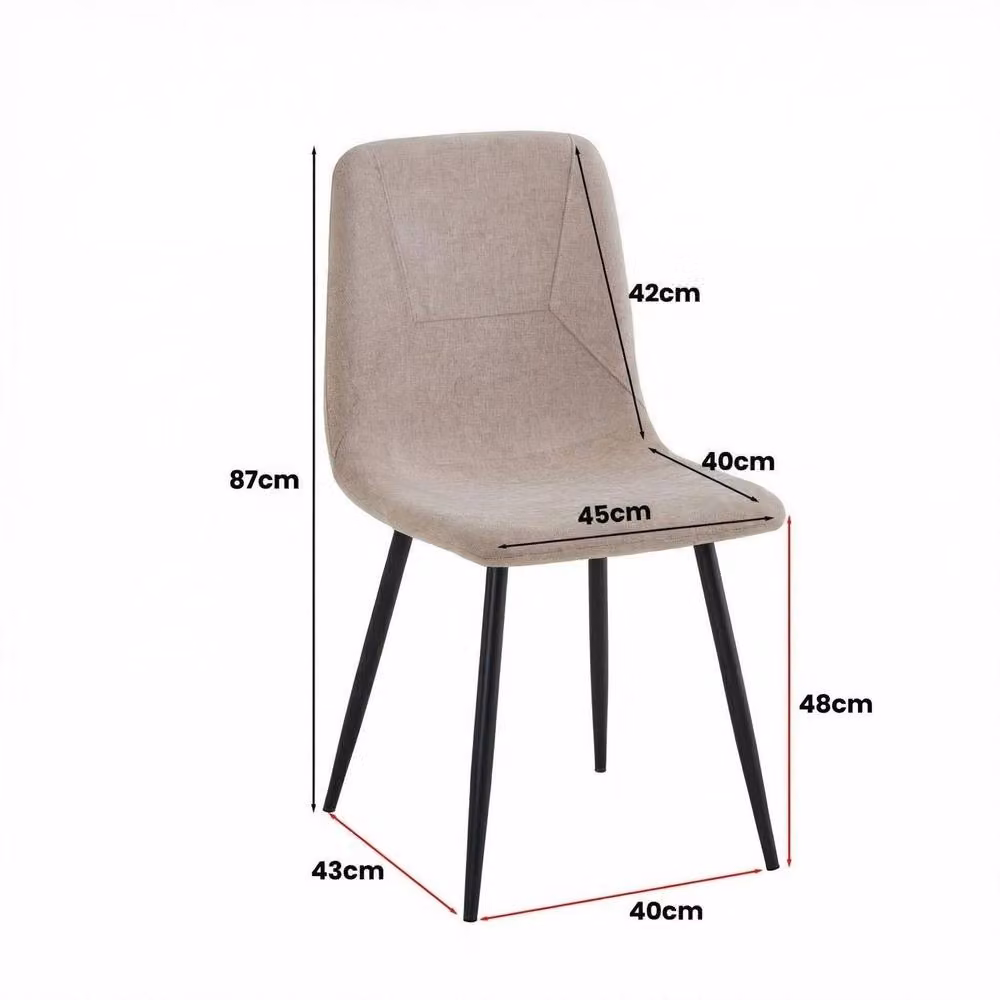 FWStyle 3-Piece Modern Square Dining Set with Ceramic Marble Effect Table and Chairs – 2