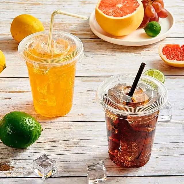ECONX Transparent Plastic Tumbler with White Lids, 4kg