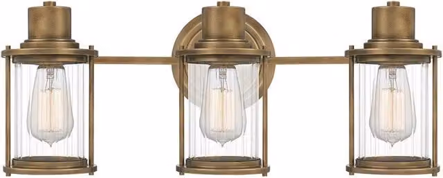 Quoizel Riggs IP44 Wall Lamp in Weathered Brass and Yellow Glass – 1