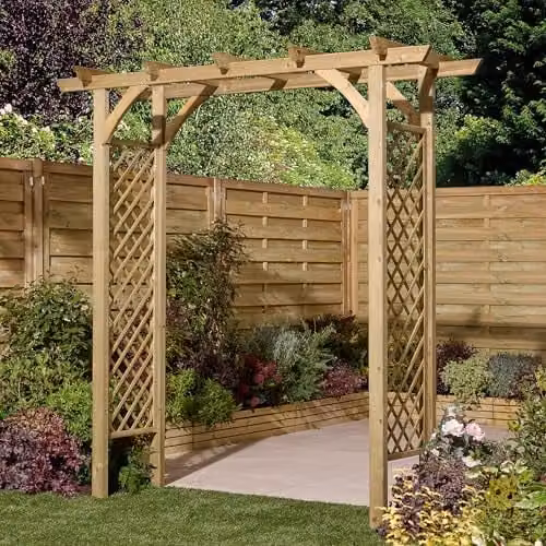 Rowlinson Broadway Arch Wooden Climbing Frame in Natural Brown – 1