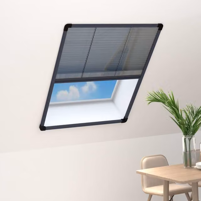 Berkfield Home Pleated Insect Screen for Windows, Aluminium, Anthracite and Black, W: 60 cm, H: 80 cm