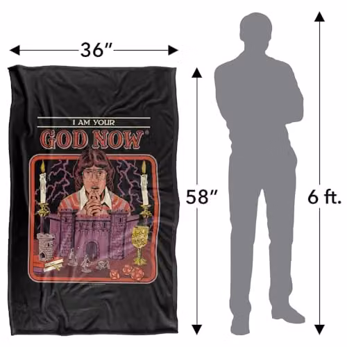 Steven Rhodes I Am Your God Now Multicolour Super Soft Fleece Throw Blanket W/D/H: 91 x 147 cm – 6