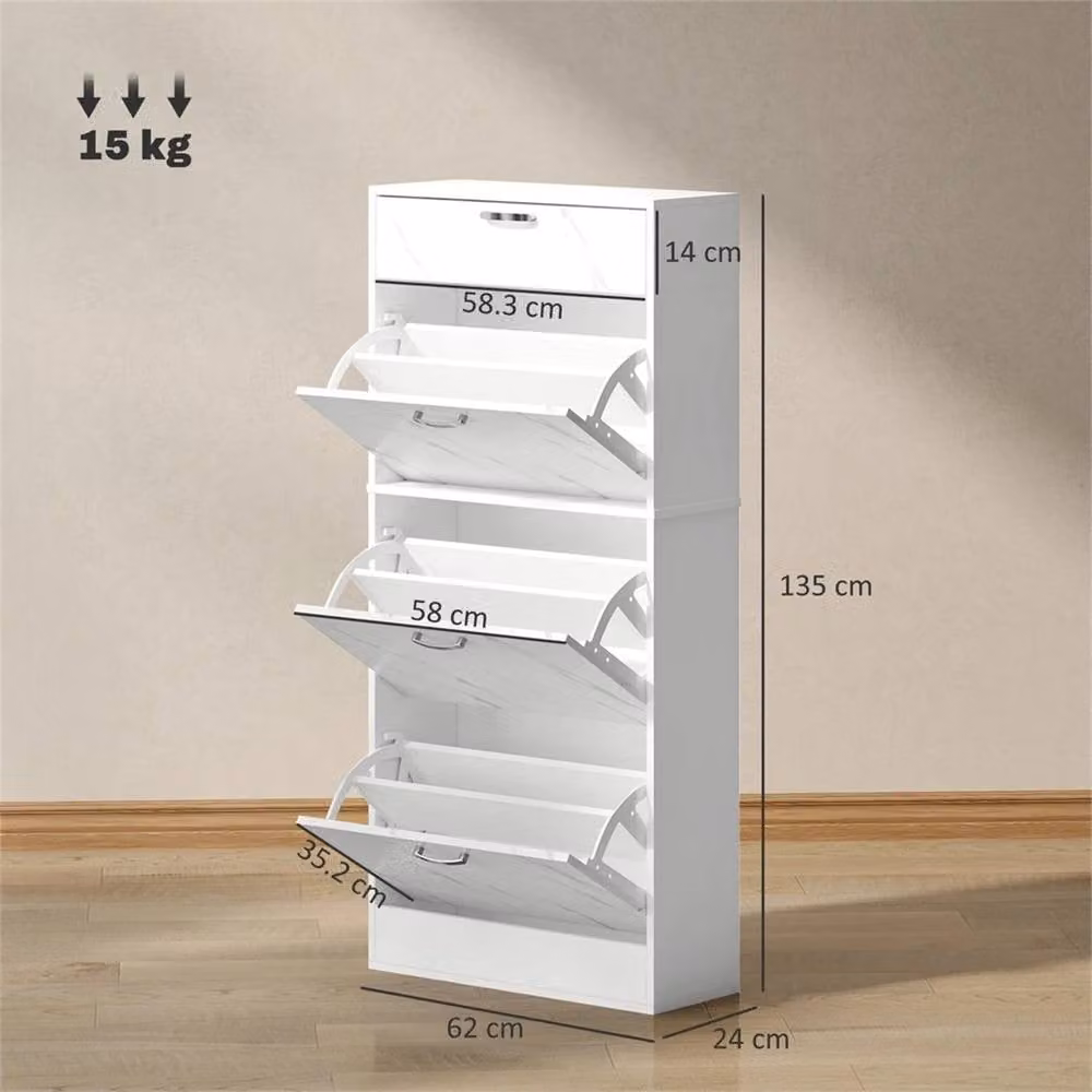 EONLION Modern White 4 Drawer Shoe Cabinet with Width: 100 cm – 2