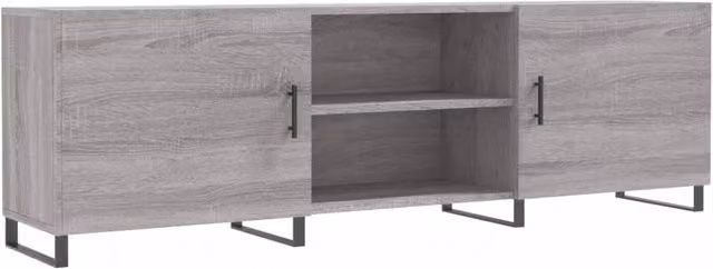 Berkfield Home Modern Grey Sonoma TV Cabinet W/D/H: 150 x 30 x 50 cm