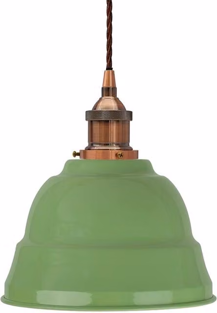 SE Home Lincoln Mint Green Pendant Light with Antique Copper and Brown Twisted Details