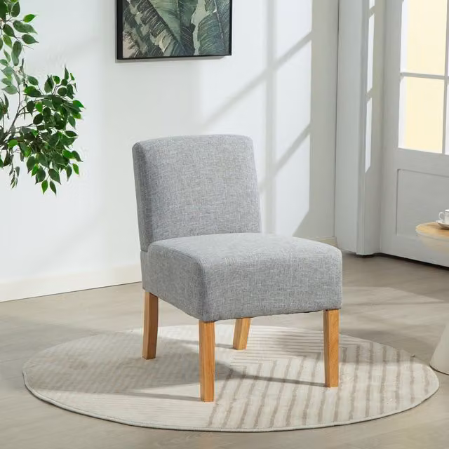 Artemis Home Selina Modern Fabric Armless Accent Chair in Grey