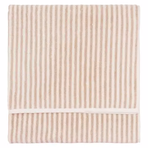 Riva Home Striped Cotton Terry Bath Sheet in Beige and Sand, W: 100 cm, L: 180 cm