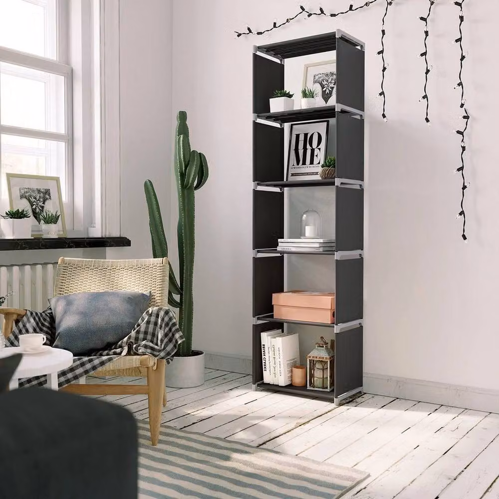 SONGMICS 5-Tier SPETLEK Storage Shelf and Bookcase in Black – 5