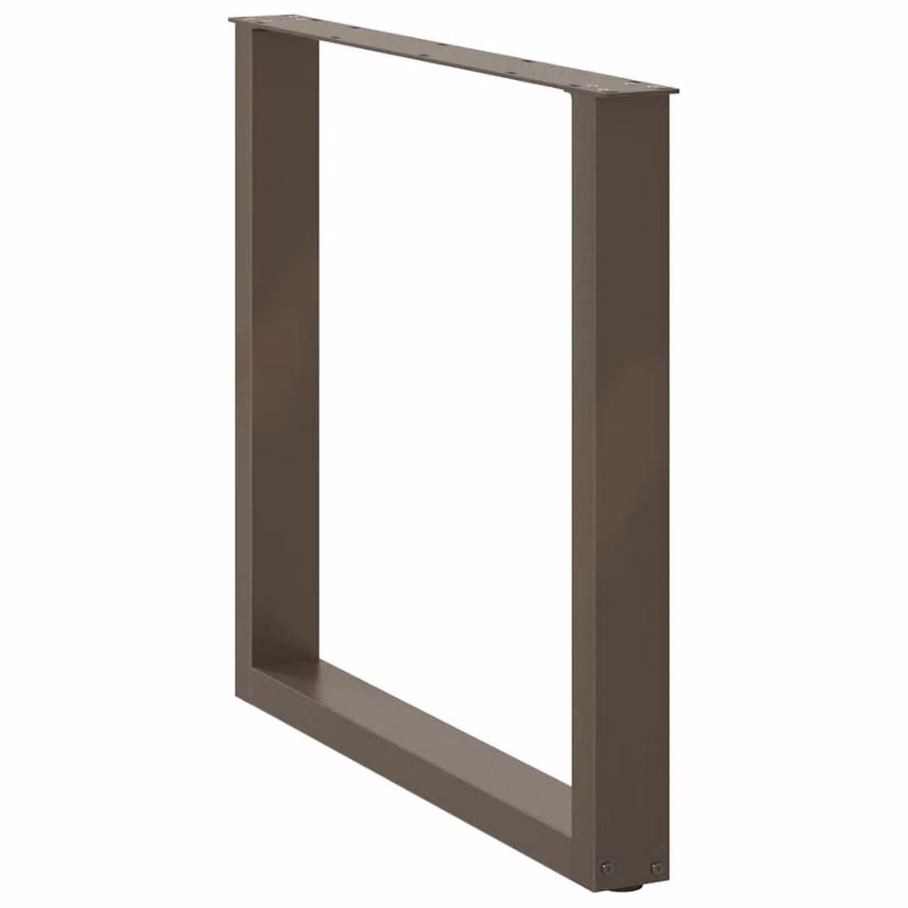 Berkfield Home U-Shaped Coffee Table Legs, 2 Pieces, Brown Steel, H: 90 cm, W: 72.5 cm, D: 72.5 cm – 2