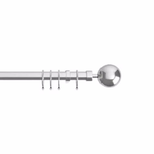New Edge Blinds Finesse Extendable Metal Curtain Pole in Silver, 170 cm