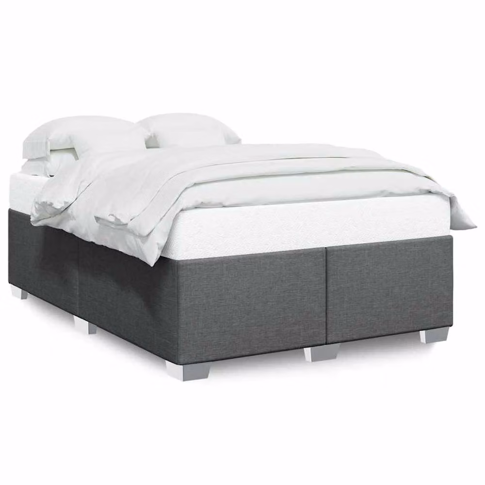 Berkfield Home Soft Upholstered Bed Frame in Dark Grey, Double (140 x 200 cm) – 3