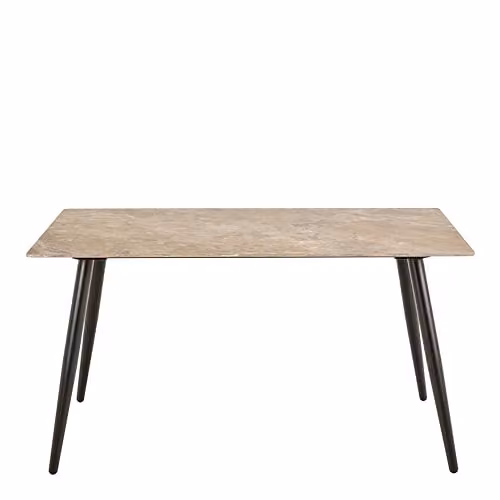 Furniture To Go Wicklow Ceramic Dining Table in Brown and Black with 4 Brooke Dining Chairs in Taupe, W/D/H: 140 x 75 x 75 cm – 2
