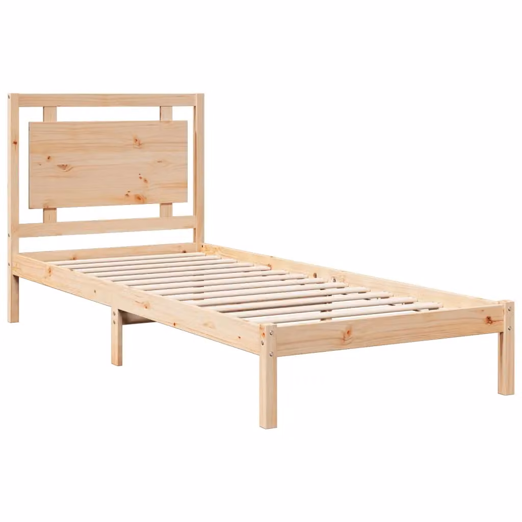 Berkfield Home Extra Long Solid Wood Bed Frame in Brown, W/D/H: 100 x 220 cm – 2