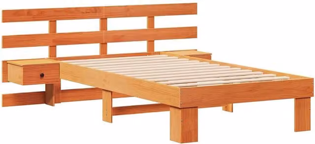 Berkfield Home Solid Pine Wood Bed with Drawer in Light Brown, W/D/H: 90 x 190 cm
