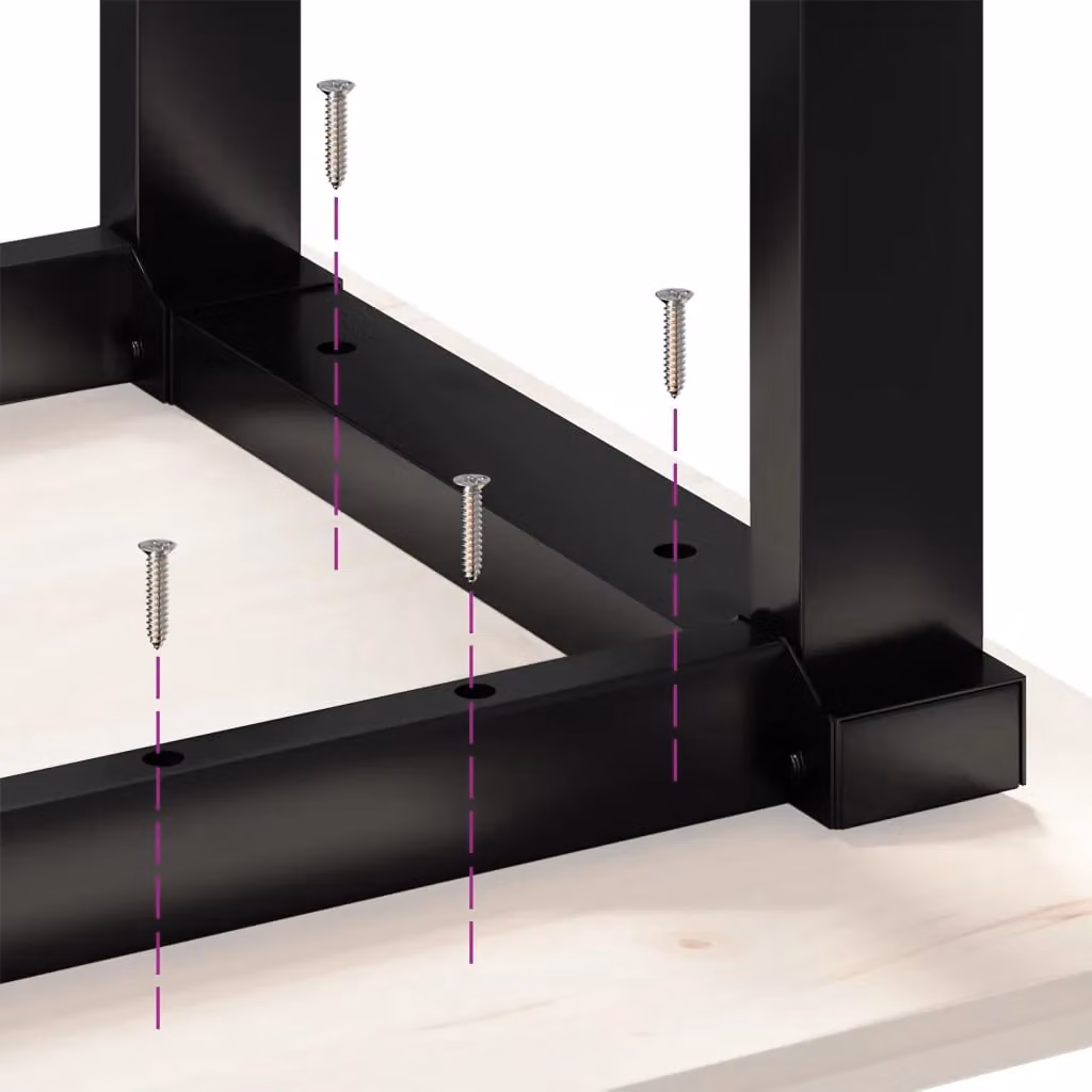Berkfield Home O-Frame Dining Table Legs in Matt Black Steel, W/D/H: 70 x 70 x 73 cm – 5