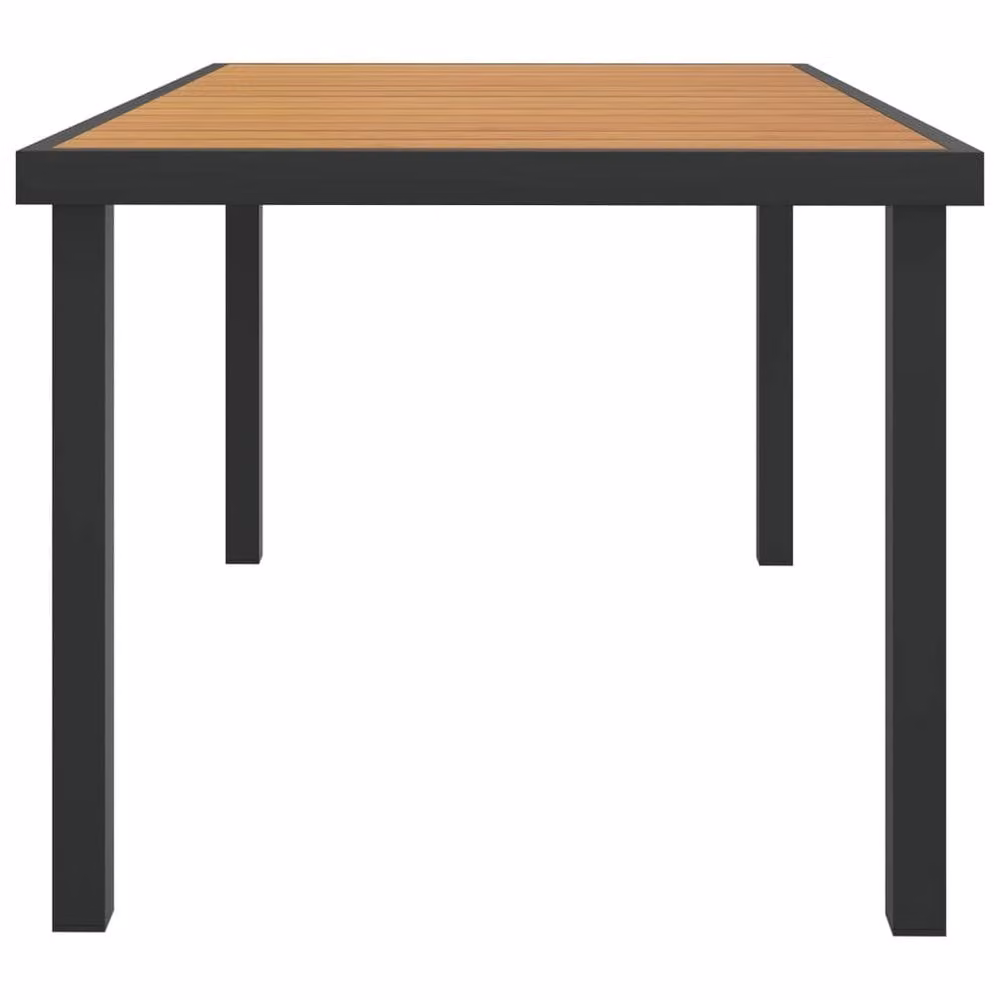 Berkfield Home Brown Rectangular Garden Table with Aluminium and WPC Construction, W: 140 cm, D: 90 cm, H: 74 cm – 2