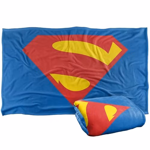 Warner Bros. Superman Shield 2024 Silky Touch Super Soft Fleece Throw Blanket, Multicolour, W: 91.44 cm, L: 147 cm
