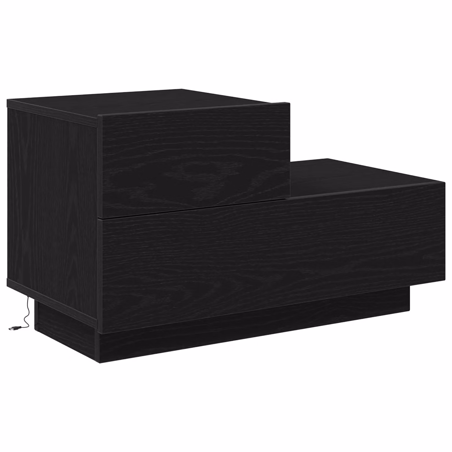 Berkfield Home Modern Bedside Cabinet with Integrated LED Lights in Black Oak, W/D/H: 100 x 36 x 49 cm – 2