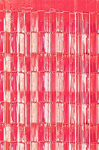 Netagon Red Metallic Tinsel Curtain W: 100 cm, H: 250 cm