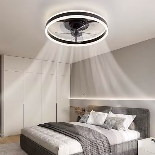 Harper Living 50cm Modern Ceiling Fan with Dimmable LED Light, Remote Control, 6 Speeds and Timer, Black – 4
