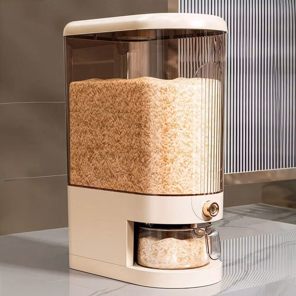 FLAVORA 10kg Double Cereal and Rice Airtight Storage Container in Beige – 2