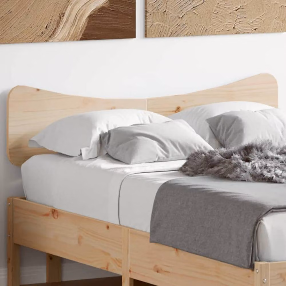 Berkfield Home Scandinavian Solid Wood Pine Headboard in Beige, Width: 120 cm – 2