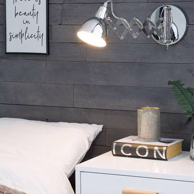 Wyld and Coco Silver Metal Adjustable Swing Arm Wall Lamp – 1