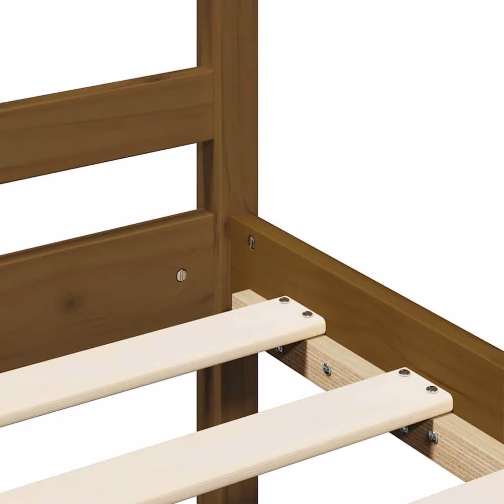 Berkfield Home Beautiful Solid Wood Bed Frame, Brown, W/D/H: 200 x 100 x 205.5 cm – 4