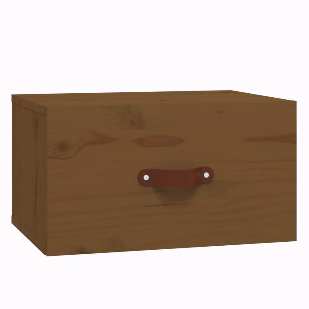 Berkfield Home Wall-mounted Bedside Cabinet in Honey Brown, W: 40 cm, D: 29.5 cm, H: 22 cm – 2