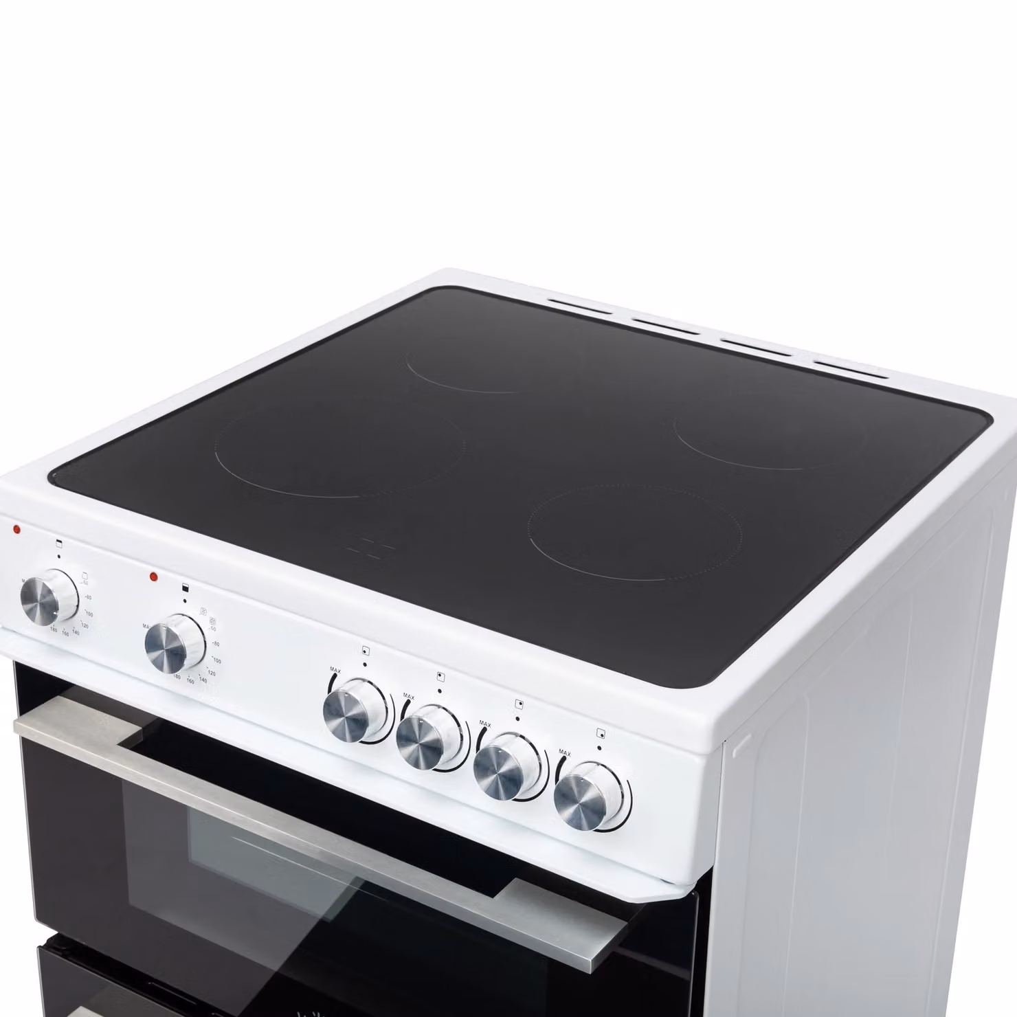 Willow WT60CCW 60cm White Freestanding Electric Twin Cavity Cooker with Ceramic Hob and Grill – 4