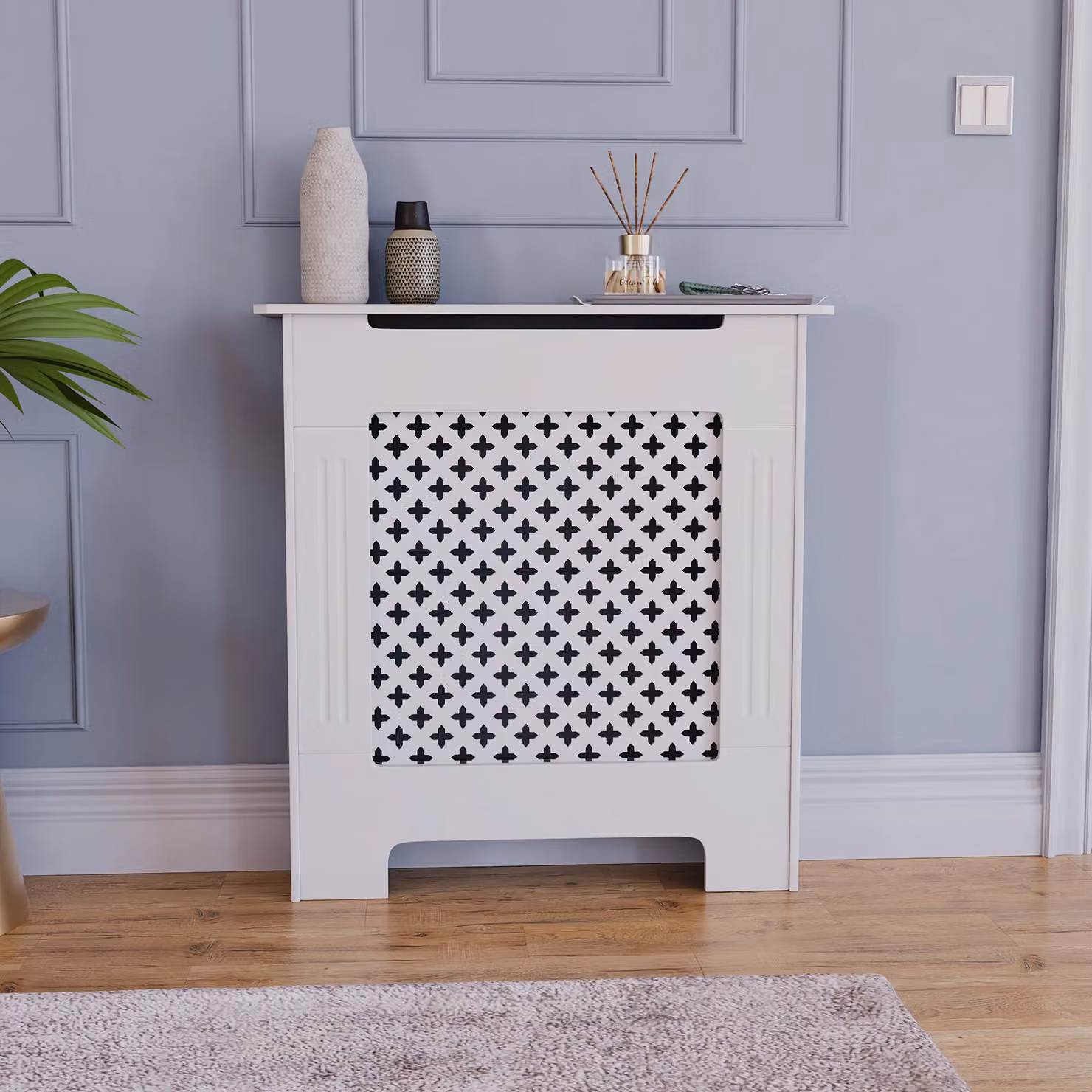 Home Discount Vida Designs Oxford MDF Radiator Cover Heating Cabinet in White – 3