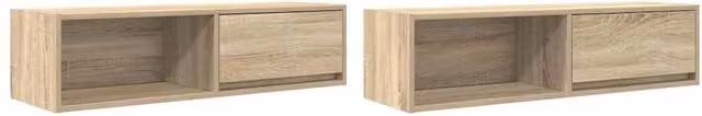Berkfield Home 2-Piece TV Cabinet Set in Sonoma Oak, Light Tan, W/D/H: 100 x 31 x 25.5 cm