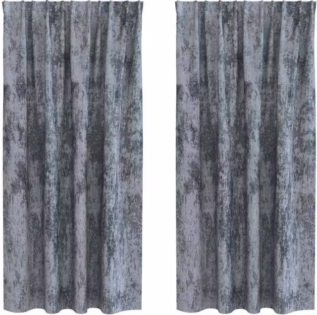 Berkfield Home Velvet Eyelet Curtains, 2 Pack, Silver Grey, H 175 cm x W 140 cm – 1