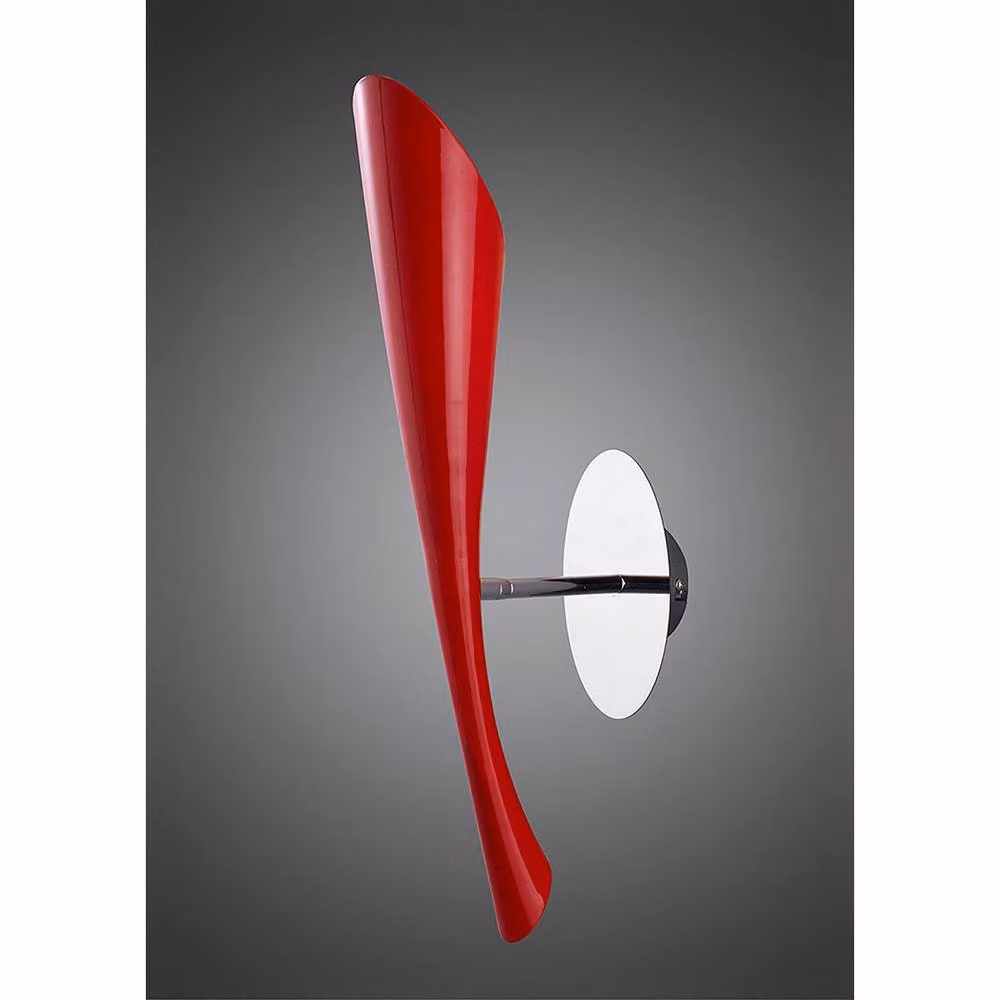 Netlighting Pop Wall Lamp with Rocker Switch, Gloss Red and Polished Chrome, E27 – 2