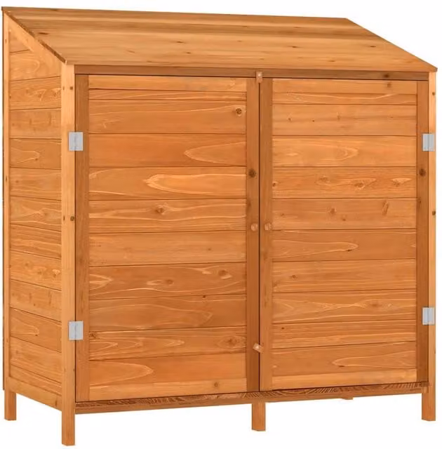 Berkfield Home Brown Solid Wood Pent Garden Shed Corner Cabinet W/D/H: 102 x 52 x 112 cm
