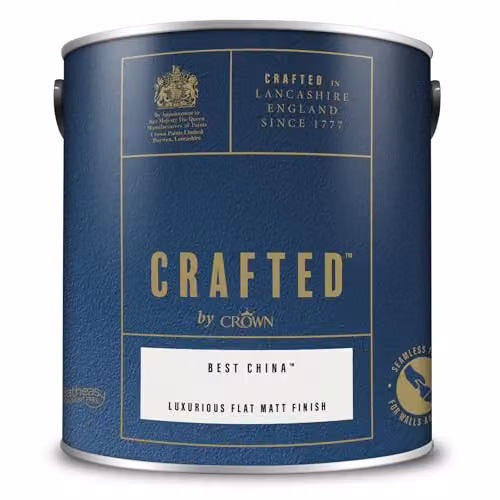 Crown Crafted Matt Emulsion Water Based Paint, China White, 2.5 l – 3