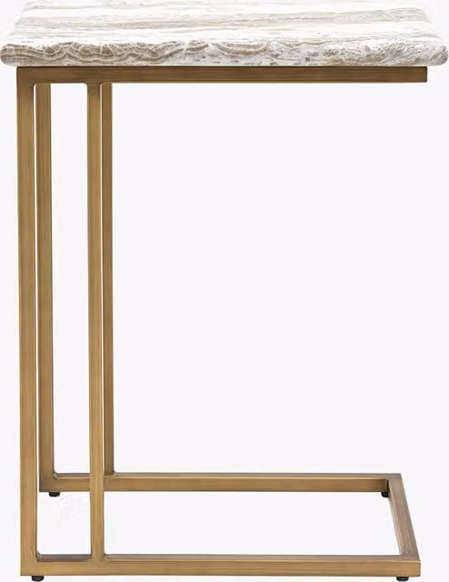 Perch & Parrow Luxor Supper Table with Gold Metal and Marble Stone Top