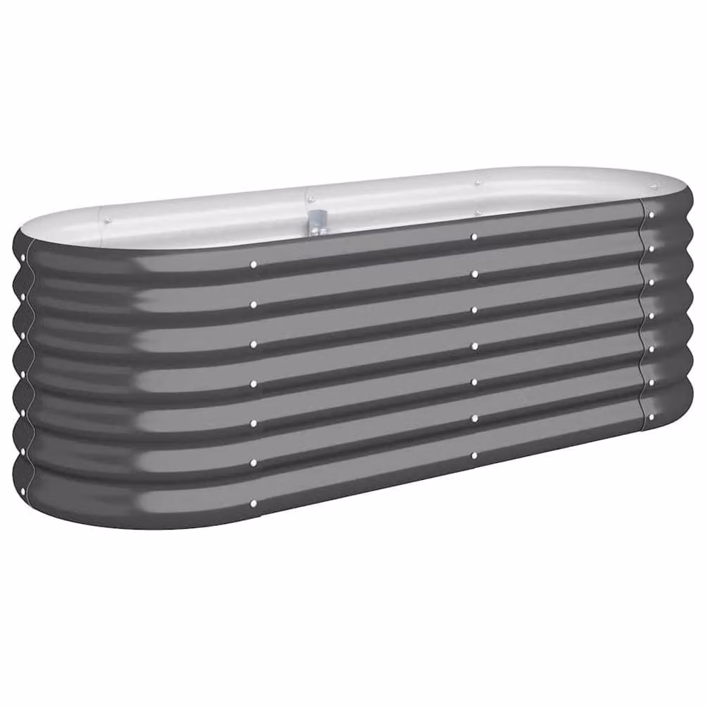 Berkfield Home Garden Anthracite Powder-coated Steel Raised Bed, W/D/H: 114 x 40 x 36 cm – 3