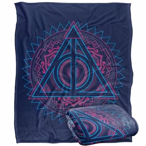 LOGOVISION Harry Potter Deathly Hallows Super Soft Fleece Throw Blanket, Multicolour, W: 127.0 cm, H: 152.4 cm