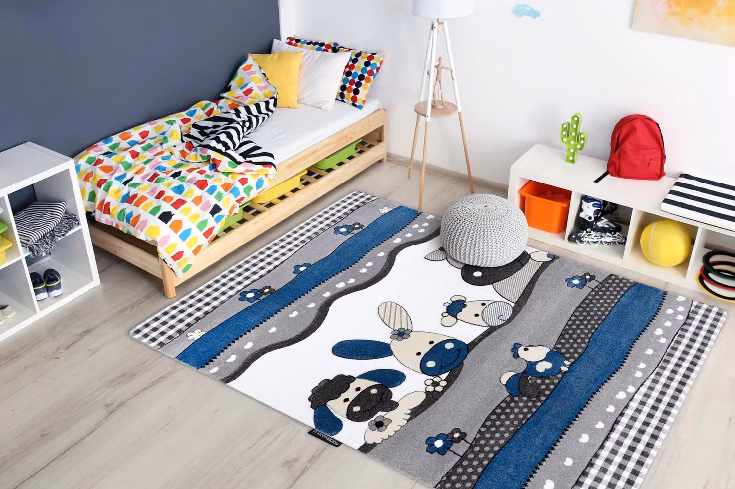 RugsX Petit Blue Kids Motif Rectangular Rug, W: 140 cm, D: 190 cm – 4