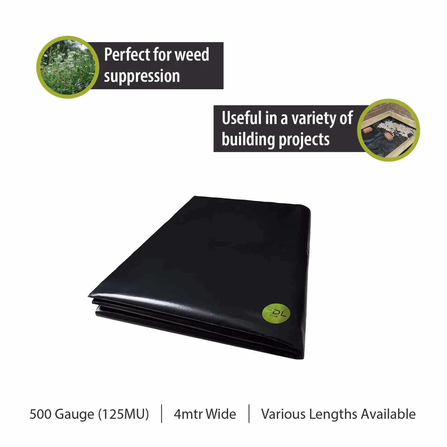 Pegdev Black Heavy Duty Polythene Plastic Sheeting 5 x 4 m – 3