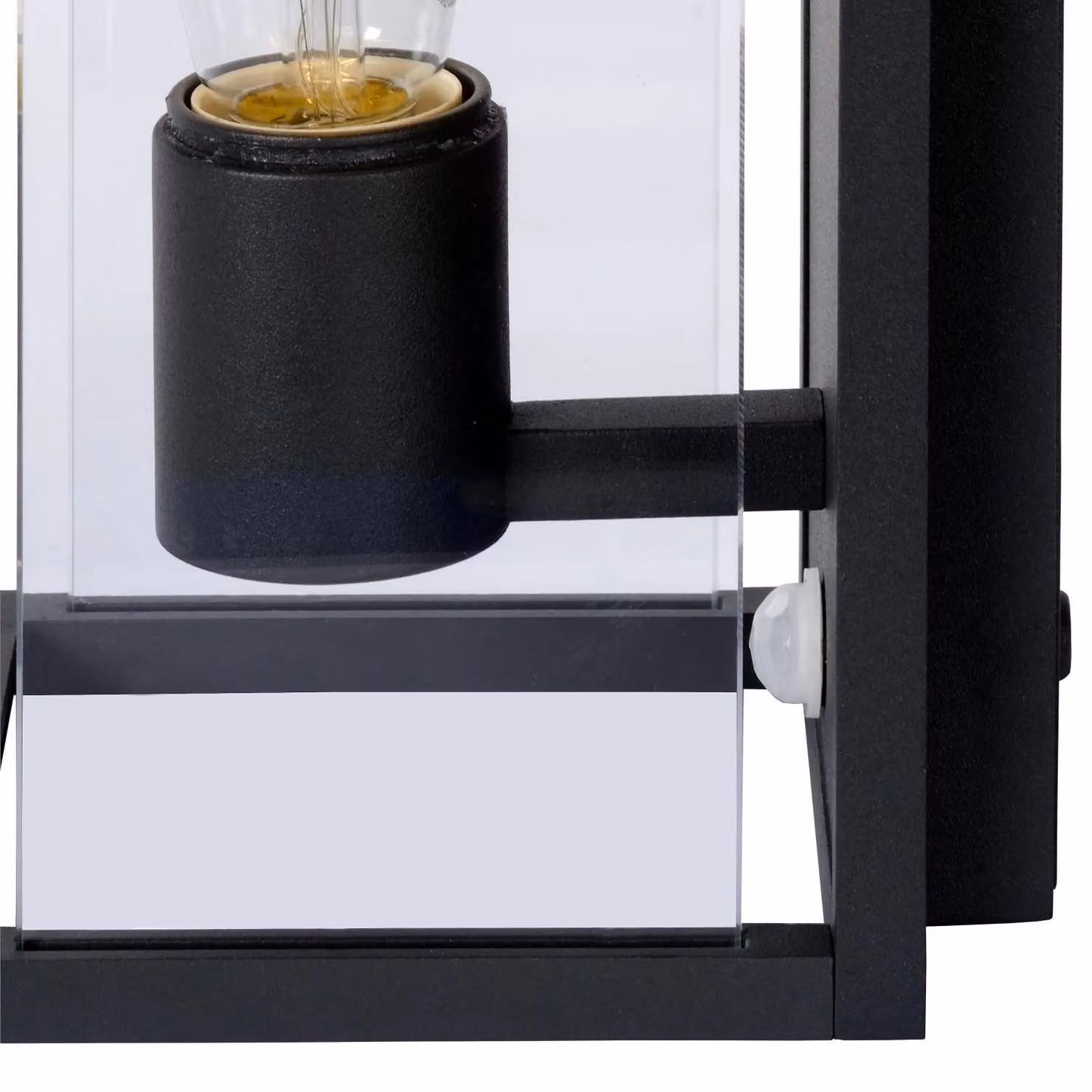 Netlighting Claire Modern Outdoor Wall Lantern Light with PIR Motion Sensor, Black, IP54, E27 – 4