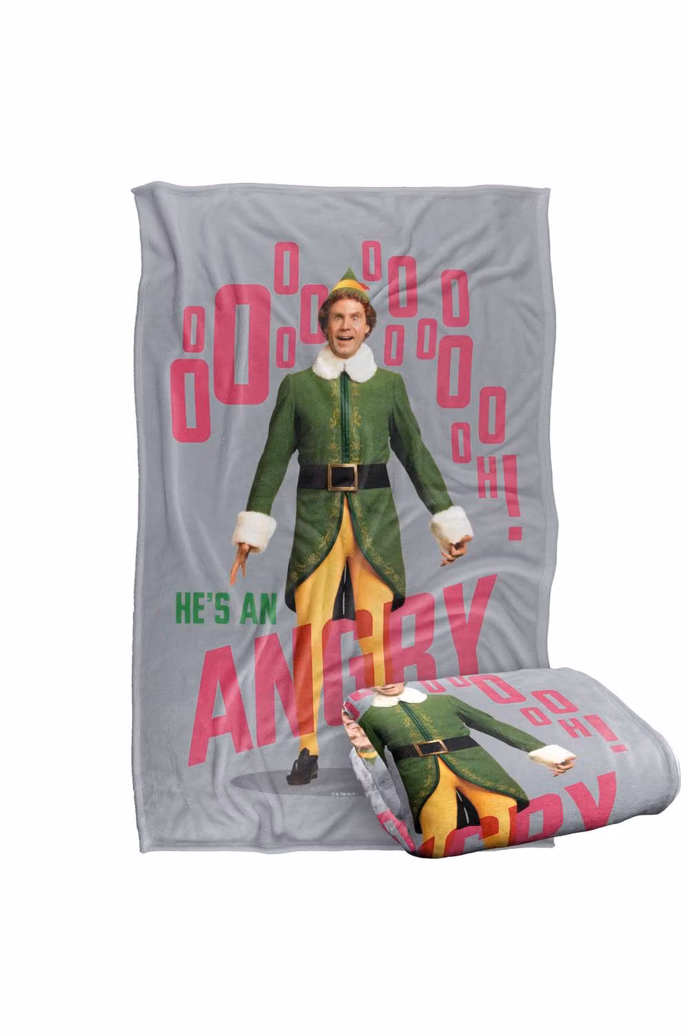 Warner Bros. Elf He's An Angry Elf Super Soft Silky Touch Fluffy Throw Blanket, Multicolour, Extra Large – 2