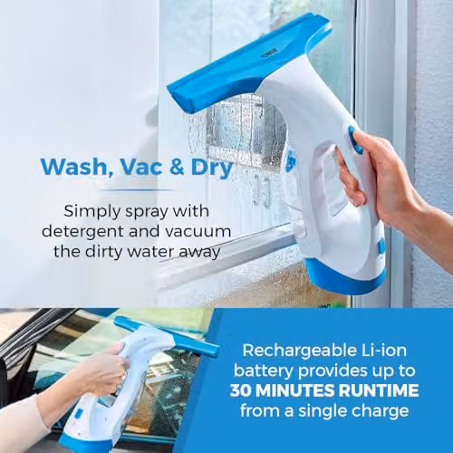 Tower T131001 Cordless Window Vac Cleaner in Blue with 150ml Water Tank – 2