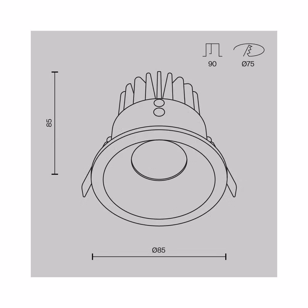 Netlighting Zoom Outdoor Recessed LED Downlight, Black, Dimmable, 4000K, 930lm, IP65 – 2