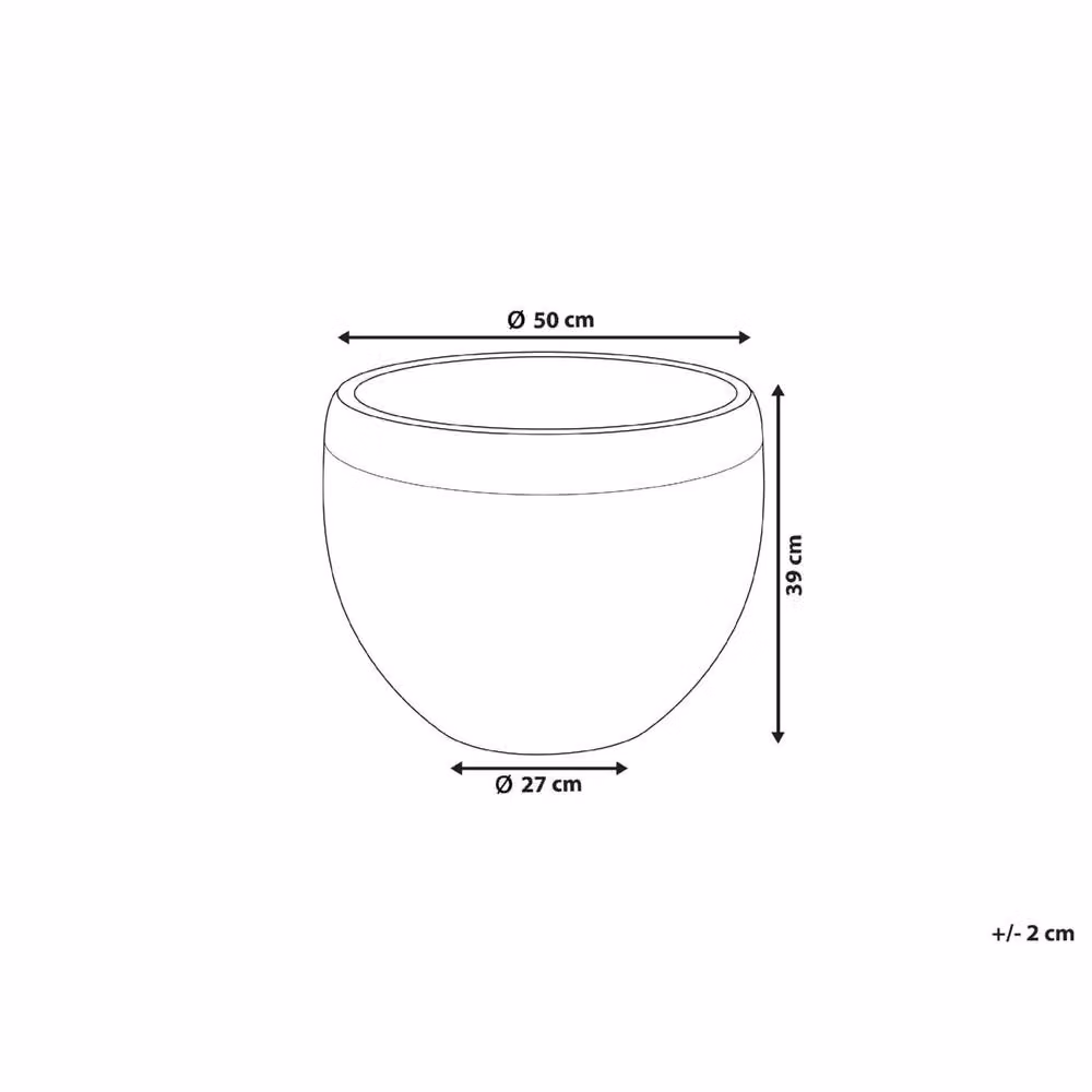 Wyld and Coco Grey Round Fibre Clay Planter, W: 50 cm, D: 50 cm, H: 39 cm – 3