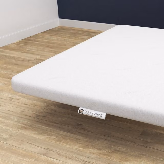 DS Living White Memory Foam Mattress Topper, Small Double – 5