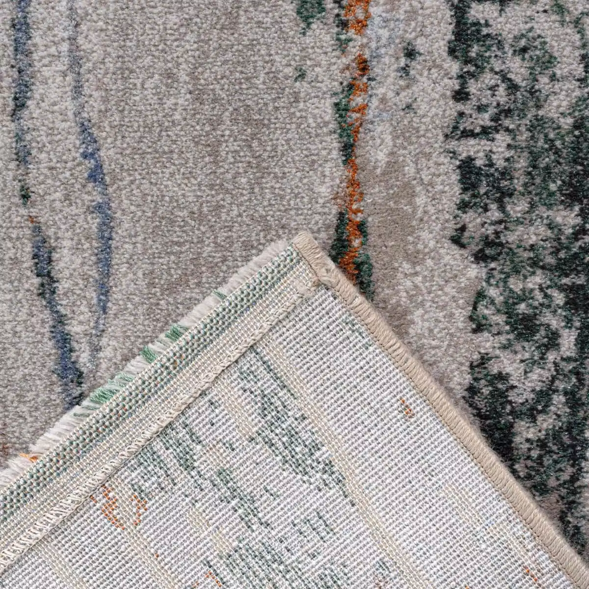 The Rug Shop UK Modern Abstract Machine Woven Rug in Orange, Green and Beige, W: 160 cm, D: 230 cm – 5