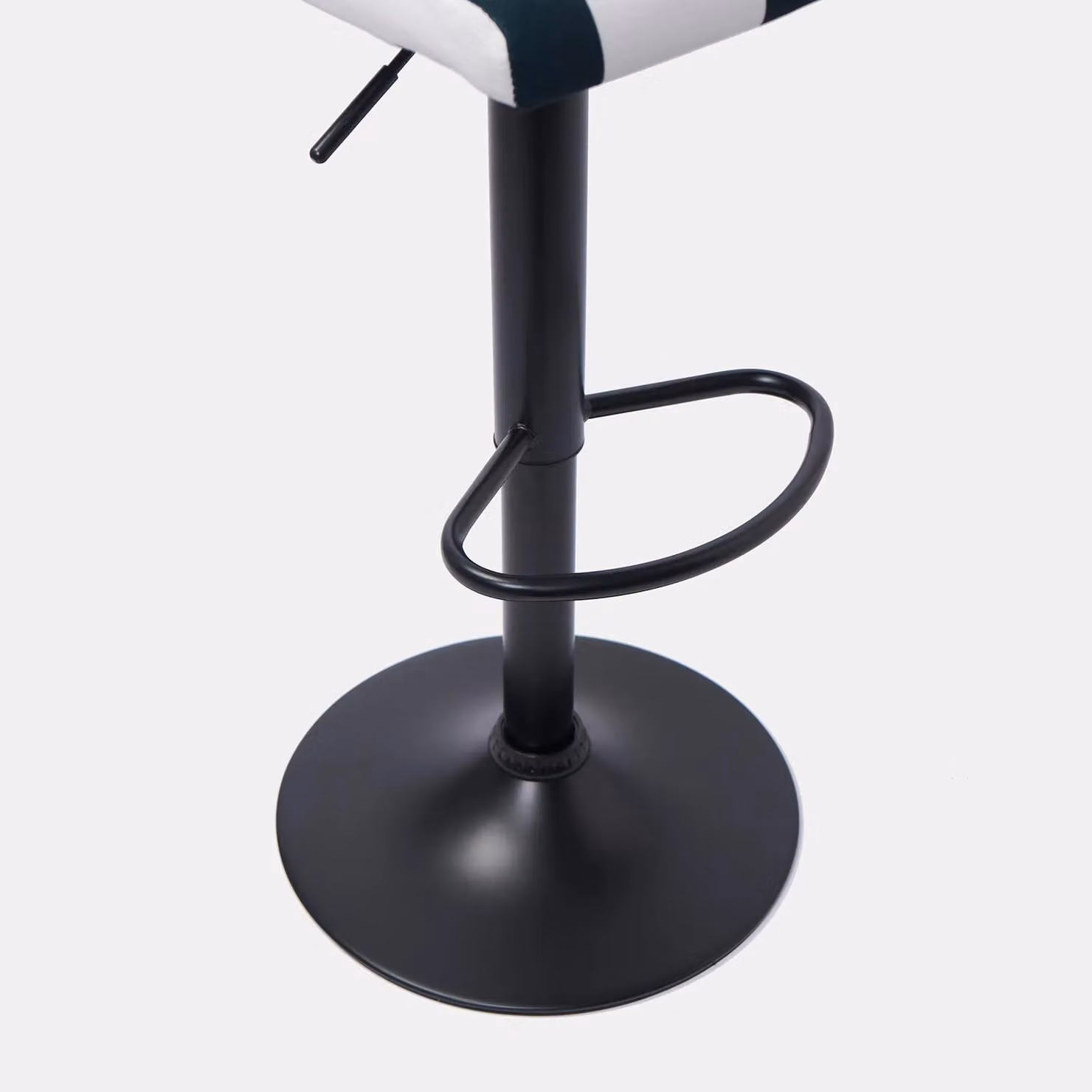 OHS Set of 2 White Velvet Adjustable Swivel Bar Stools with Metal Legs – 3